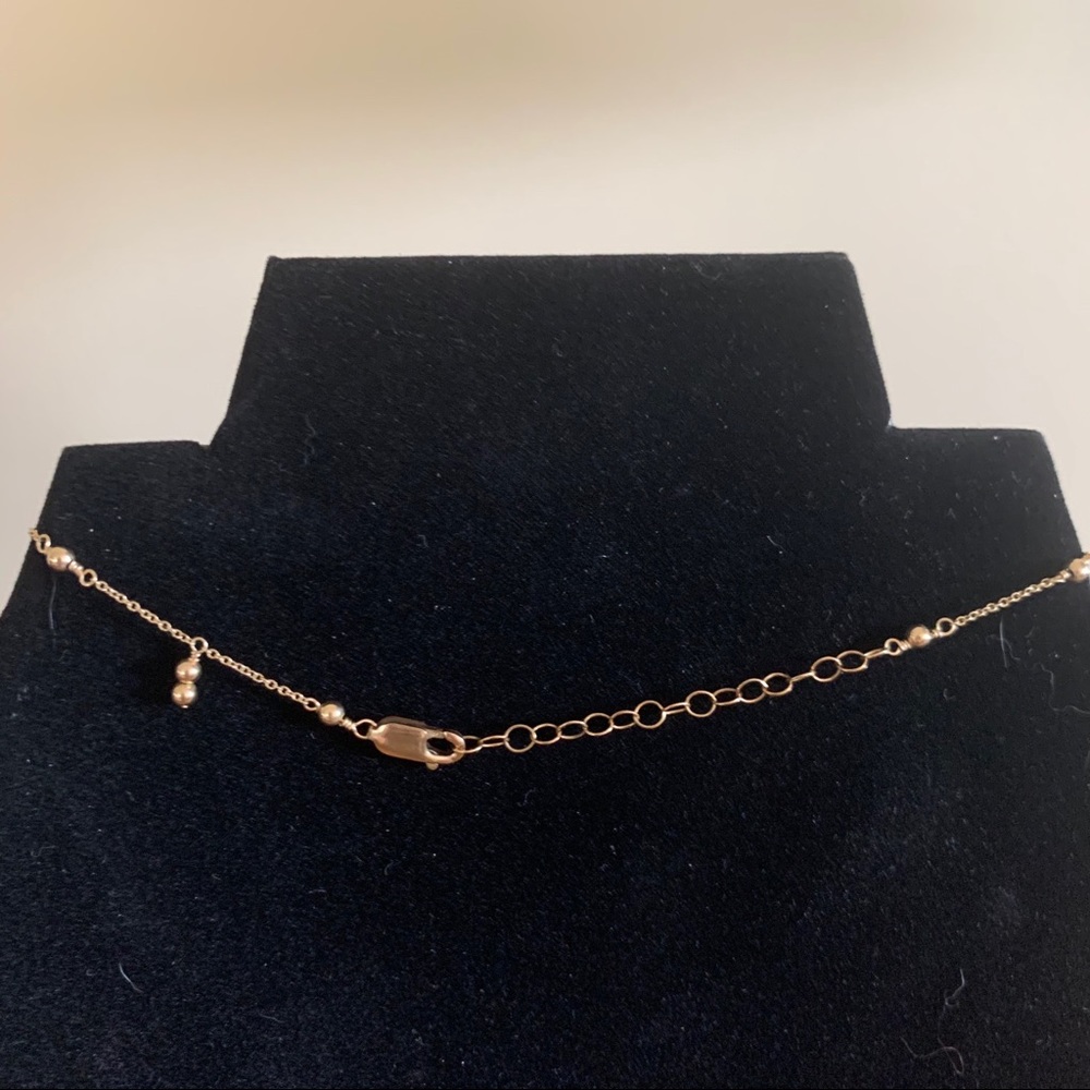 SOLD - Karen Lazar YG Ball and Chain Necklace - Picture 5 of 6